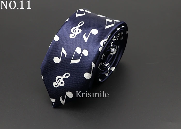 Classic Fashion Men's Music Tie Holiday Festival Printed Piano Guitar Smiling Face Polyester 5cm Width Black Wihte Necktie Gift