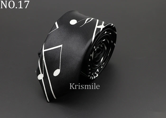 Classic Fashion Men's Music Tie Holiday Festival Printed Piano Guitar Smiling Face Polyester 5cm Width Black Wihte Necktie Gift