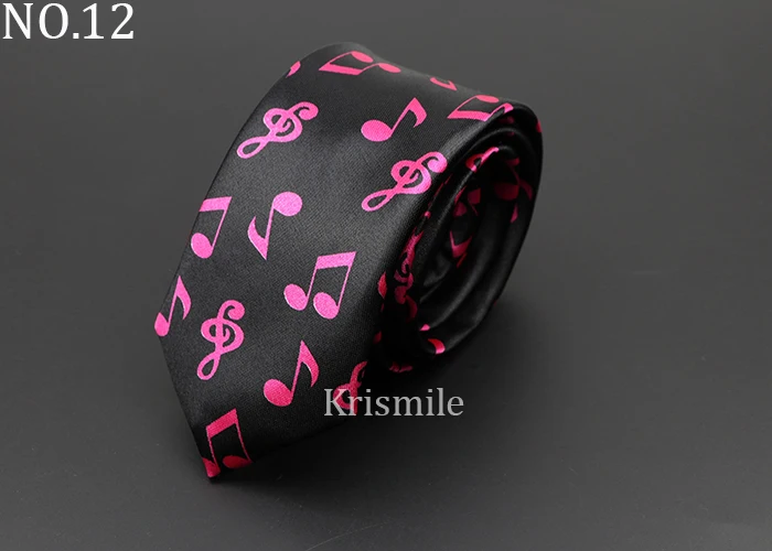 Classic Fashion Men's Music Tie Holiday Festival Printed Piano Guitar Smiling Face Polyester 5cm Width Black Wihte Necktie Gift
