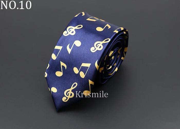 Classic Fashion Men's Music Tie Holiday Festival Printed Piano Guitar Smiling Face Polyester 5cm Width Black Wihte Necktie Gift