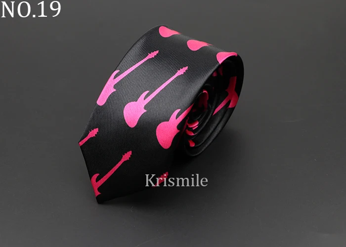 Classic Fashion Men's Music Tie Holiday Festival Printed Piano Guitar Smiling Face Polyester 5cm Width Black Wihte Necktie Gift