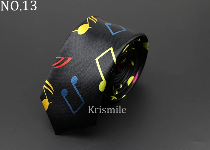 Classic Fashion Men's Music Tie Holiday Festival Printed Piano Guitar Smiling Face Polyester 5cm Width Black Wihte Necktie Gift