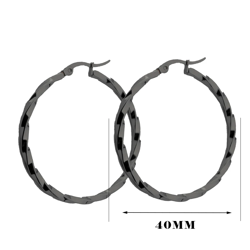 BTEN Gold Color Stainless Steel Big Hoop Earring for Women Large Hoops Fashion Design Ladies Ear Fashion Jewelry Part