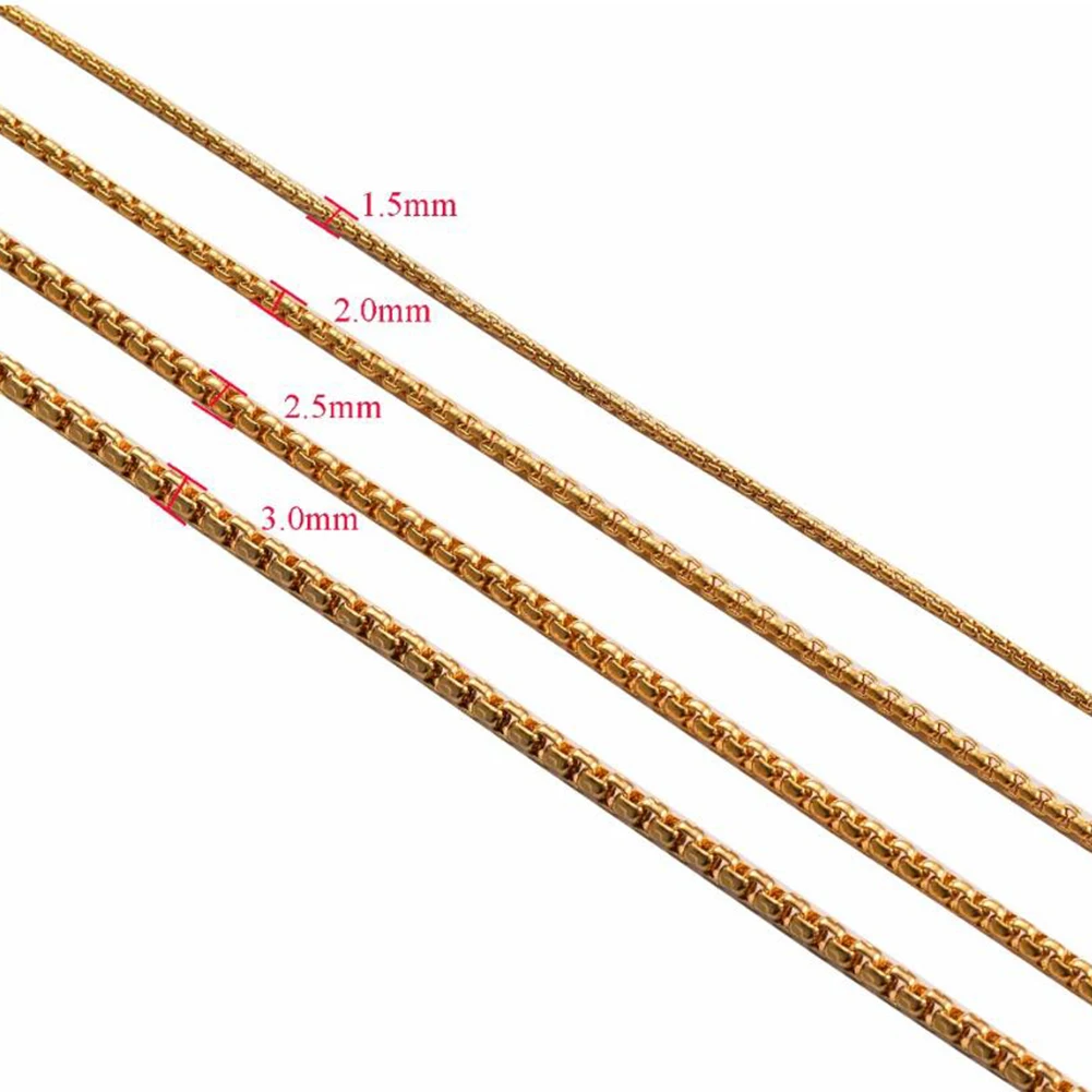 Dropship 1 Piece 2mm/2.5mm/3mm Stainless Steel Pearl Chain Necklace Figaro Chain for Pendant Men Women Jewelry Choker DIY