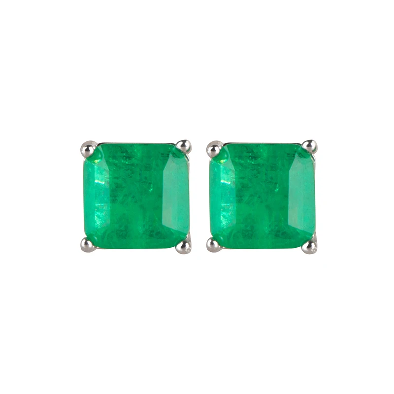 Cellacity Classic Sterling Silver Stud Earrings With Square Shape 7*7mm Paraiba Gemstones Silver Female Fine Jewelry Gift