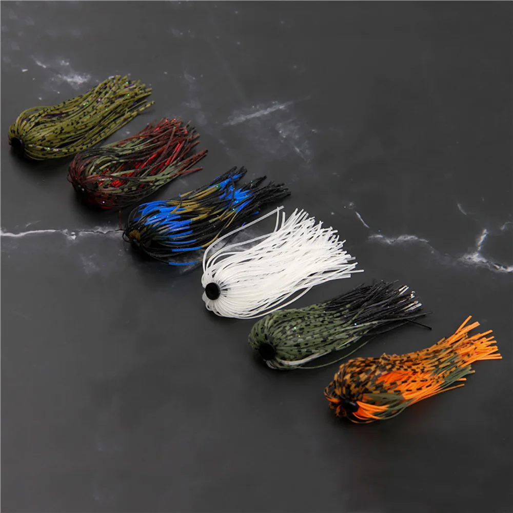 24/48Pcs Silicone Jig Skirts lure for Spinnerbaits Buzzbaits DIY Rubber Artificial bait 50 Strands Lure Fishing Accessories