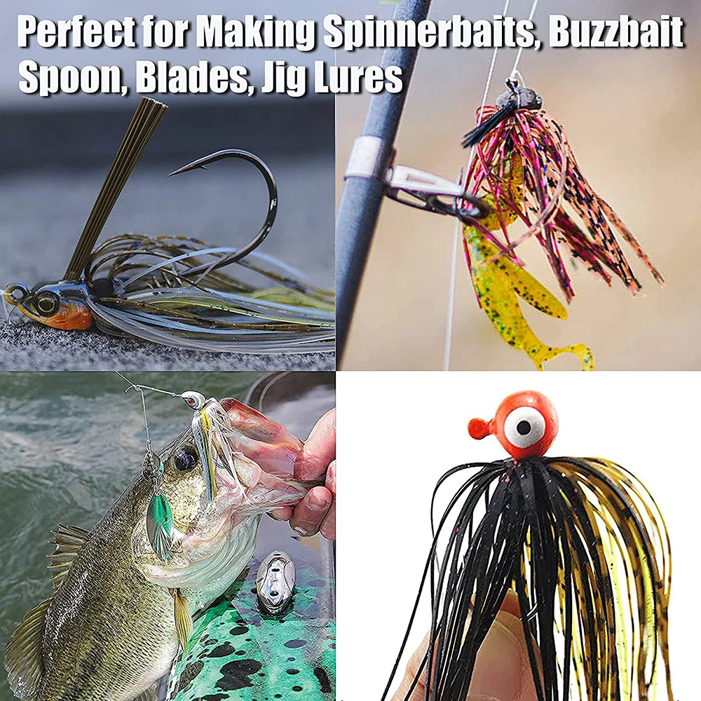 24/48Pcs Silicone Jig Skirts lure for Spinnerbaits Buzzbaits DIY Rubber Artificial bait 50 Strands Lure Fishing Accessories