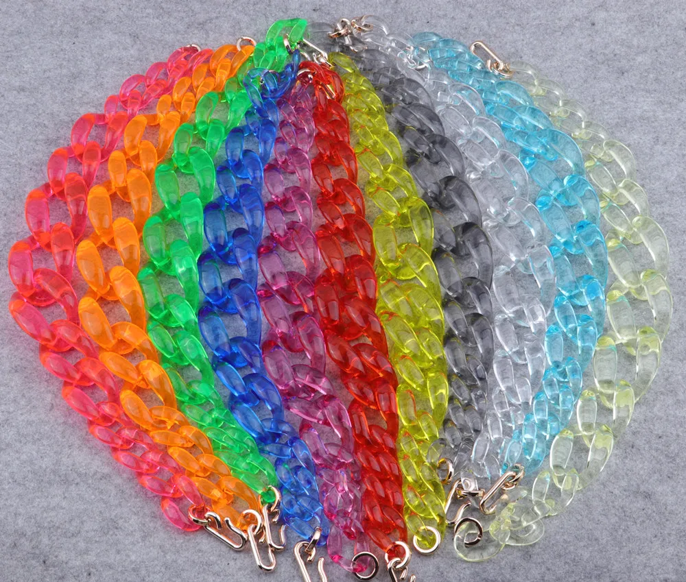 FishSheep Transparent Acrylic Chunky Choker Necklace For Women Resin Big Collar Long Pendant Necklaces 2023 Y2k Accessories