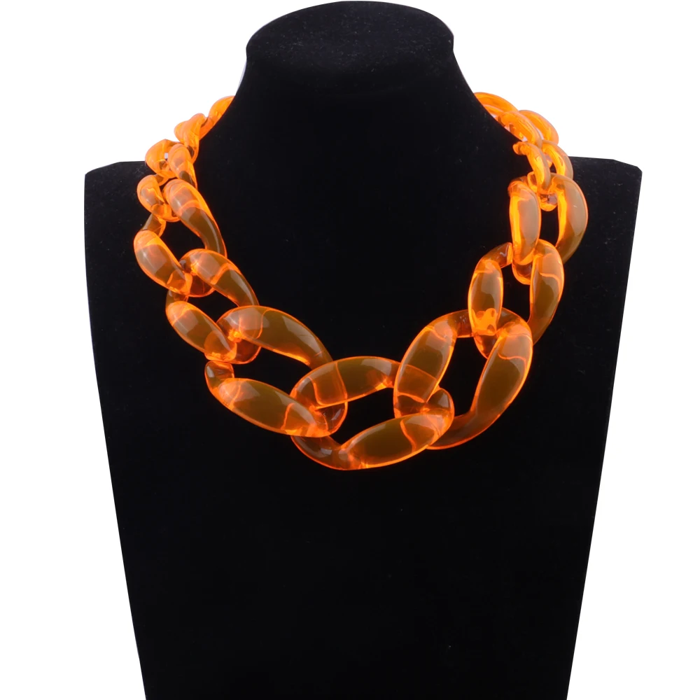 FishSheep Transparent Acrylic Chunky Choker Necklace For Women Resin Big Collar Long Pendant Necklaces 2023 Y2k Accessories