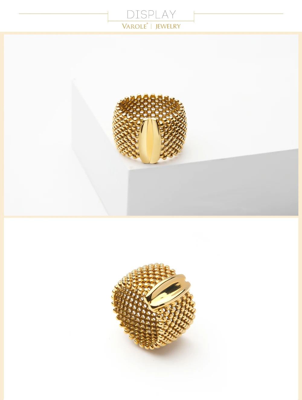 VAROLE Beads Rings For Women Gold Color Elegant Ring Friends Gifts Fashion Jewelry Anillos Mujer