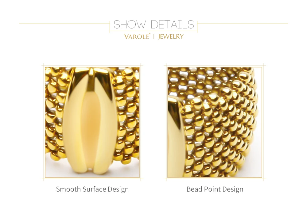 VAROLE Beads Rings For Women Gold Color Elegant Ring Friends Gifts Fashion Jewelry Anillos Mujer