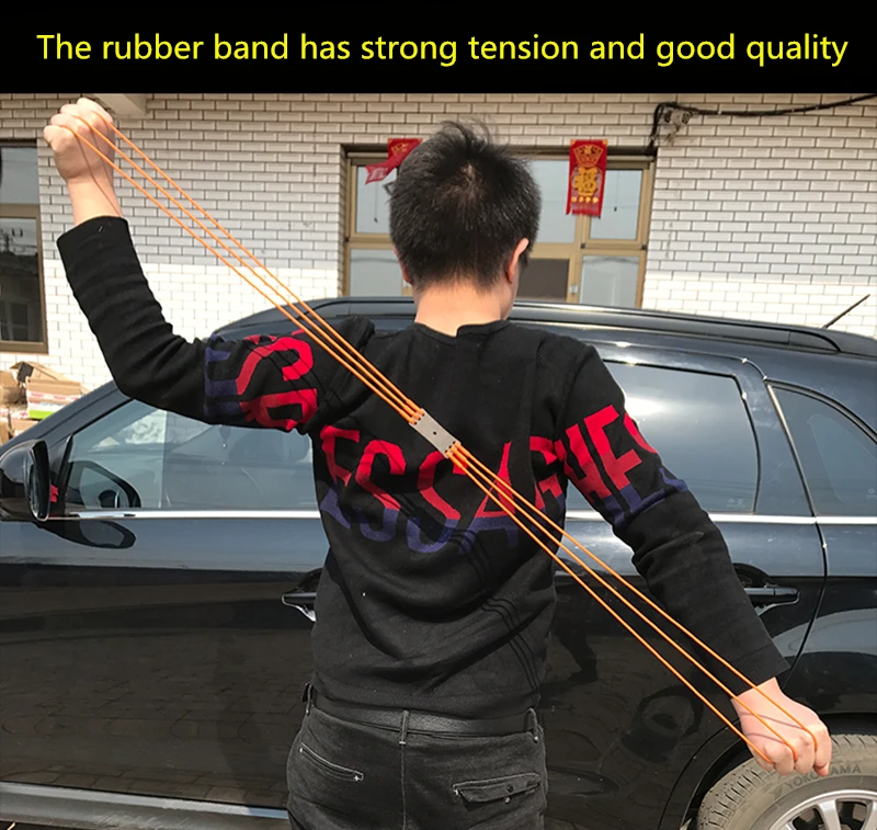 Outdoor Precision Competitive Hunting Catapult Slingshot New Stainless Steel Metal Rubber Band Bull Head Big Power Slingshot Toy