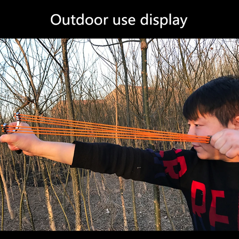 Outdoor Precision Competitive Hunting Catapult Slingshot New Stainless Steel Metal Rubber Band Bull Head Big Power Slingshot Toy
