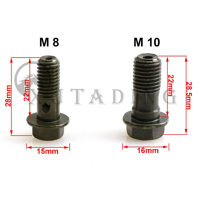 Universal M8/M10x1.25 Brake Master Cylinder Oil Hose Screw Banjo Bolt for Honda Yamaha Suzuki Motorcycle ATV Kart Connector End