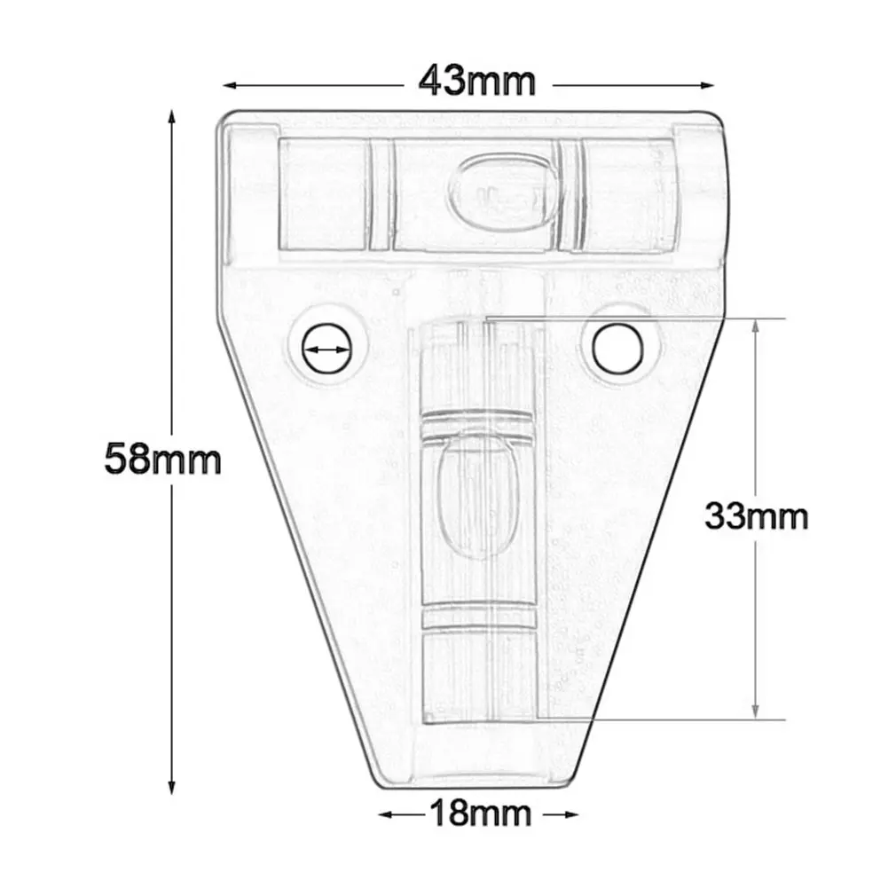 1Pcs Mini T Type Spirit Level Measurement Instrument Triangular Level T-type Spirit Bubble Shell Plastic Measuring Tools