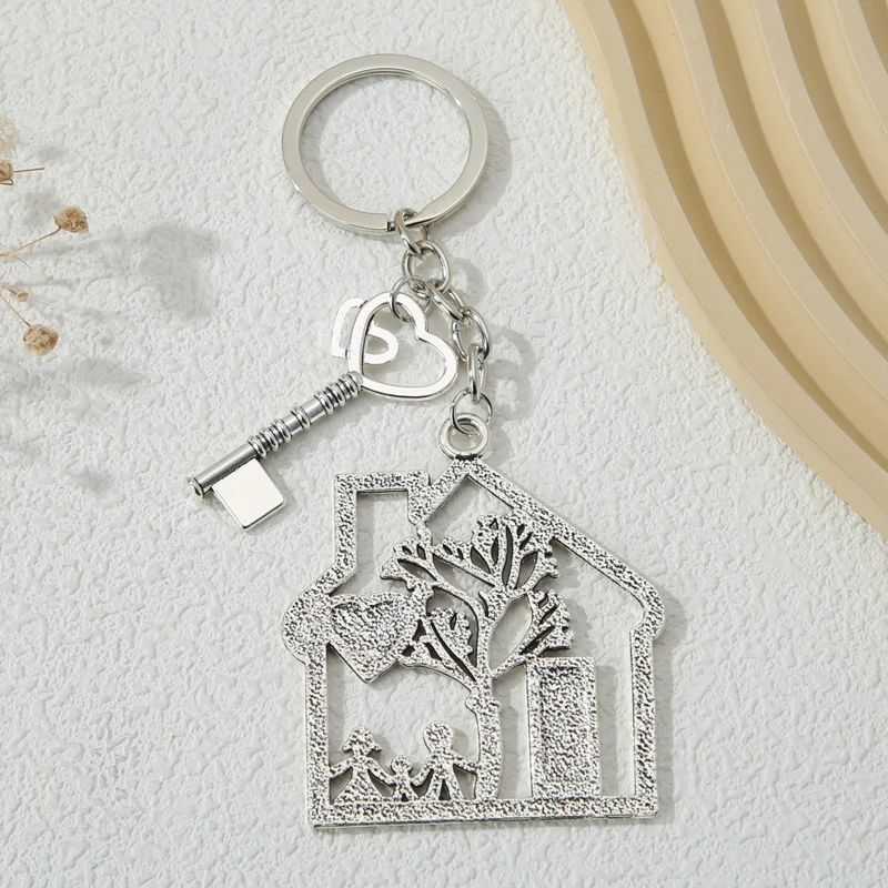 Family Keychain Dad Mom Child Love House Key Ring Kinship Key Chains For Women Men Handbag Accessorie Handmade Jewelry Gifts