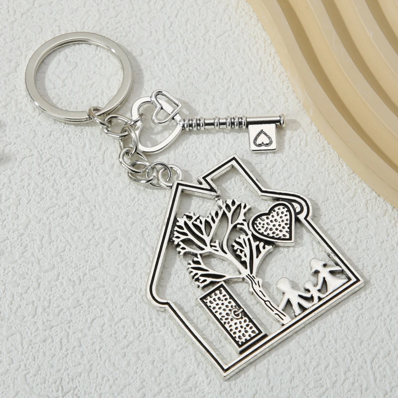 Family Keychain Dad Mom Child Love House Key Ring Kinship Key Chains For Women Men Handbag Accessorie Handmade Jewelry Gifts