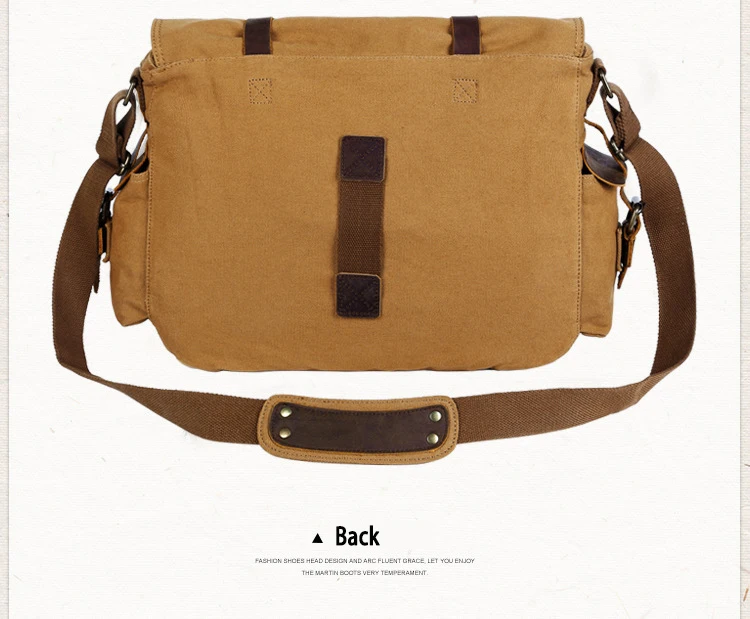 2025 Fashion Vintage Leather Canvas Women's Men's Messenger Bag Cotton Canvas Crossbody Bag Men Shoulder Bag Sling Casual Bag