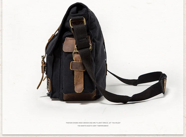 2025 Fashion Vintage Leather Canvas Women's Men's Messenger Bag Cotton Canvas Crossbody Bag Men Shoulder Bag Sling Casual Bag
