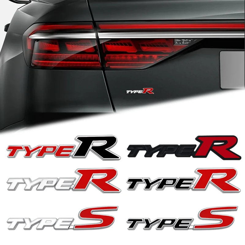 Car Accessories Metal Type S Emblem Rear Trunk Body Typer Badge Sticker For Honda Acura Accord Civic Spirior Odyssey Mugen
