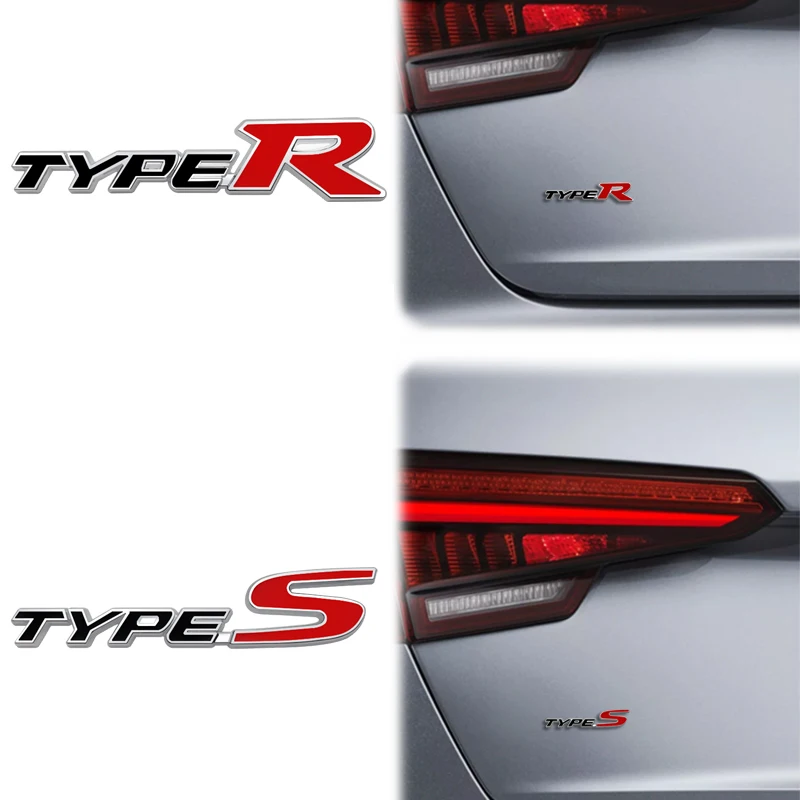 Car Accessories Metal Type S Emblem Rear Trunk Body Typer Badge Sticker For Honda Acura Accord Civic Spirior Odyssey Mugen