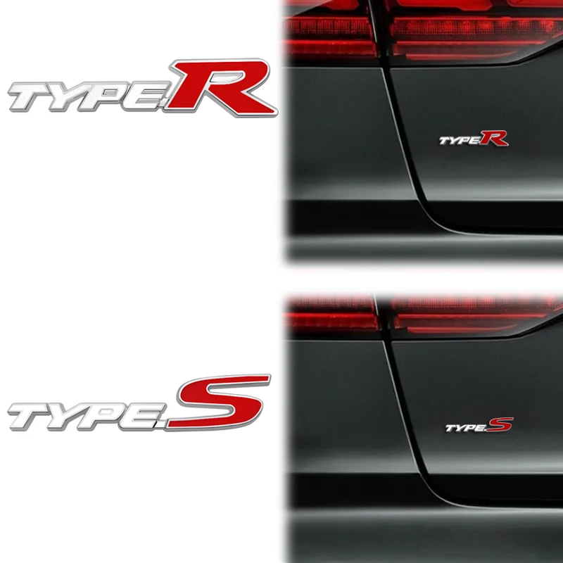 Car Accessories Metal Type S Emblem Rear Trunk Body Typer Badge Sticker For Honda Acura Accord Civic Spirior Odyssey Mugen