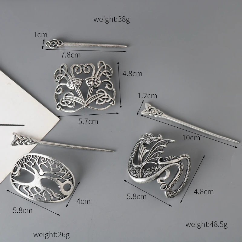 27 Style Viking Hairpin Celtics Knots Crown Vintage Metal Hair Stick Runes Dragons Slide Hair Clip Women Hair Jewelry Accessorie