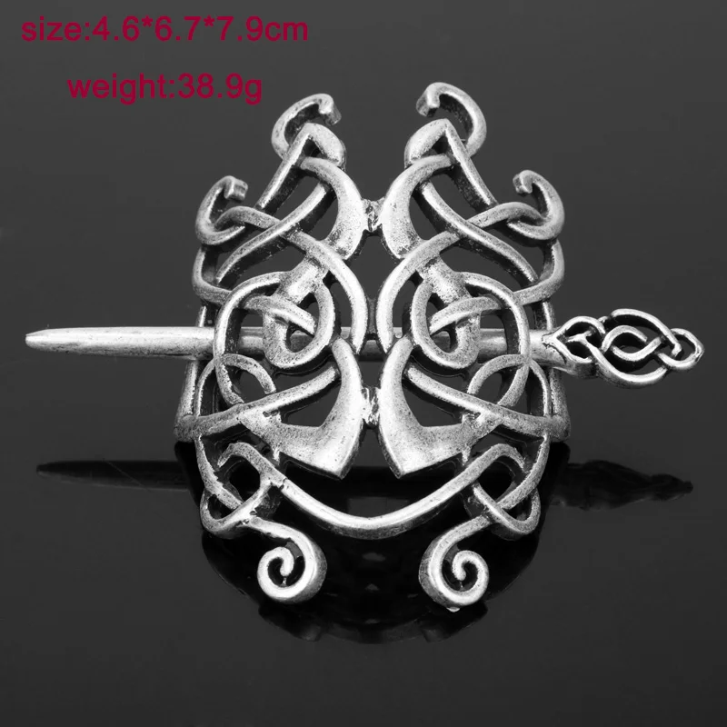 27 Style Viking Hairpin Celtics Knots Crown Vintage Metal Hair Stick Runes Dragons Slide Hair Clip Women Hair Jewelry Accessorie