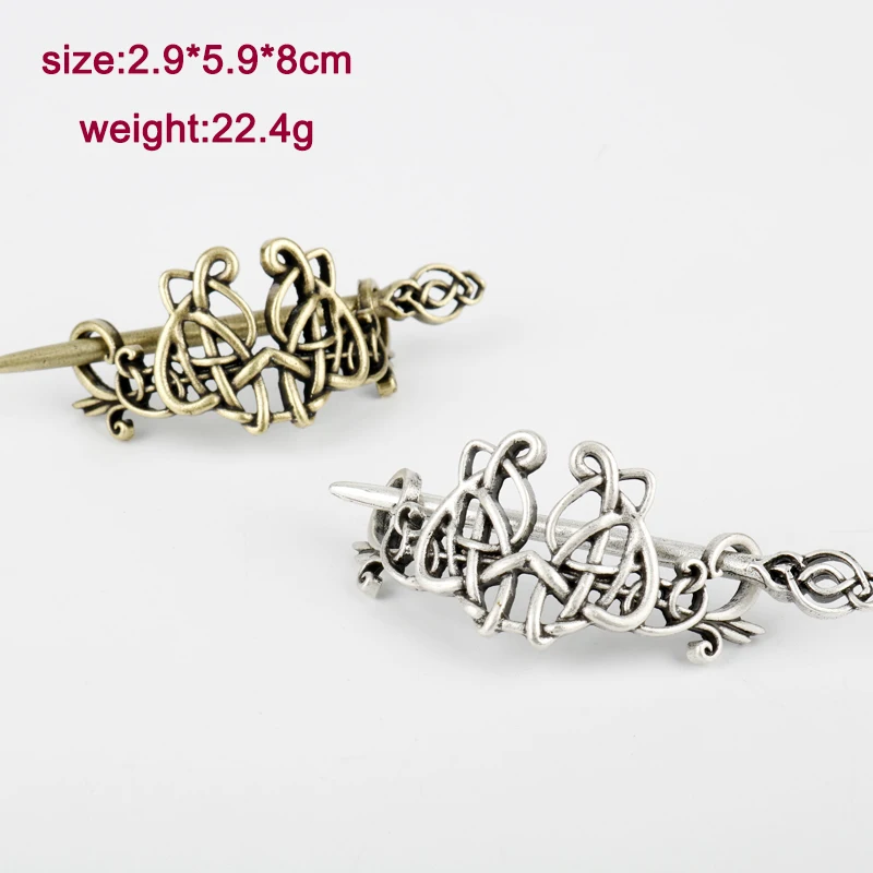 27 Style Viking Hairpin Celtics Knots Crown Vintage Metal Hair Stick Runes Dragons Slide Hair Clip Women Hair Jewelry Accessorie
