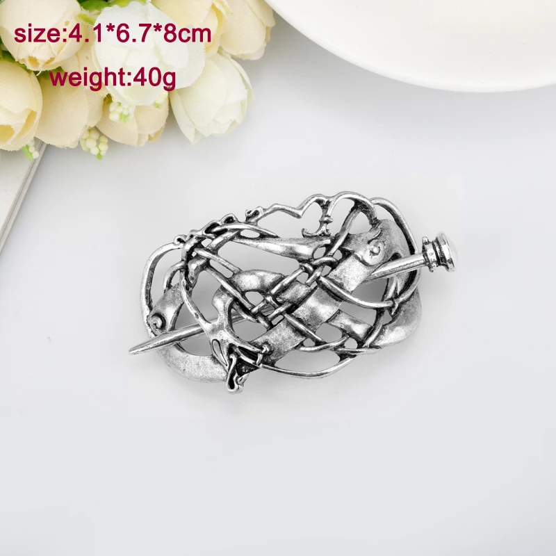 27 Style Viking Hairpin Celtics Knots Crown Vintage Metal Hair Stick Runes Dragons Slide Hair Clip Women Hair Jewelry Accessorie