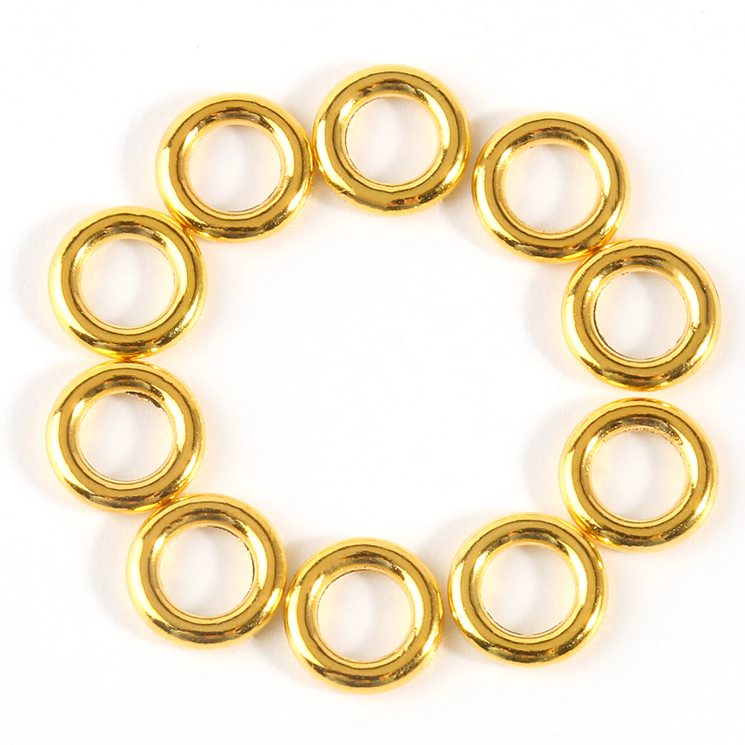 50pcs 8x2mm Gold/Silver Color Alloy Closed Jump Rings Metal Circle Hoops Connectors For Jewelry Making DIY Accessories Supplies