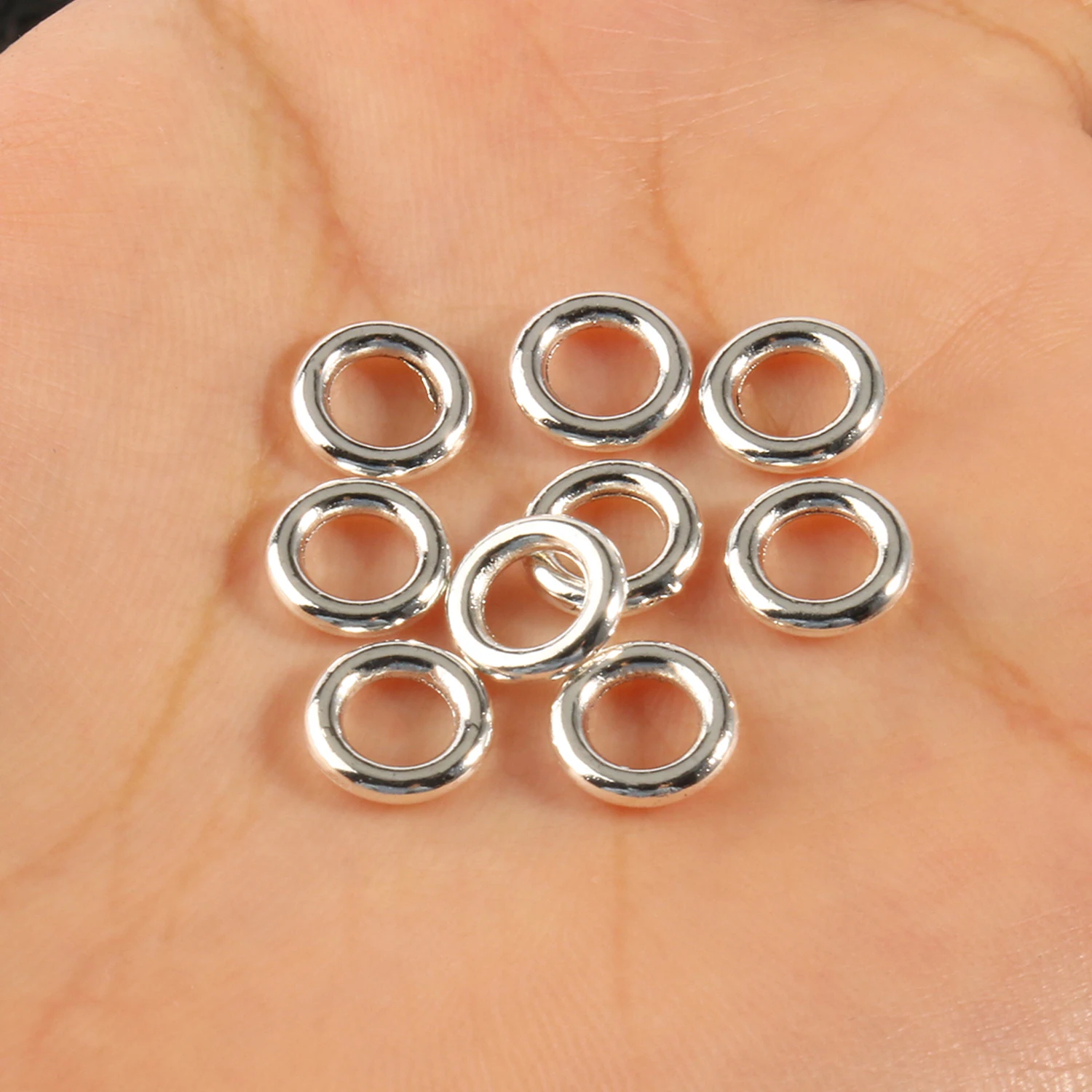 50pcs 8x2mm Gold/Silver Color Alloy Closed Jump Rings Metal Circle Hoops Connectors For Jewelry Making DIY Accessories Supplies
