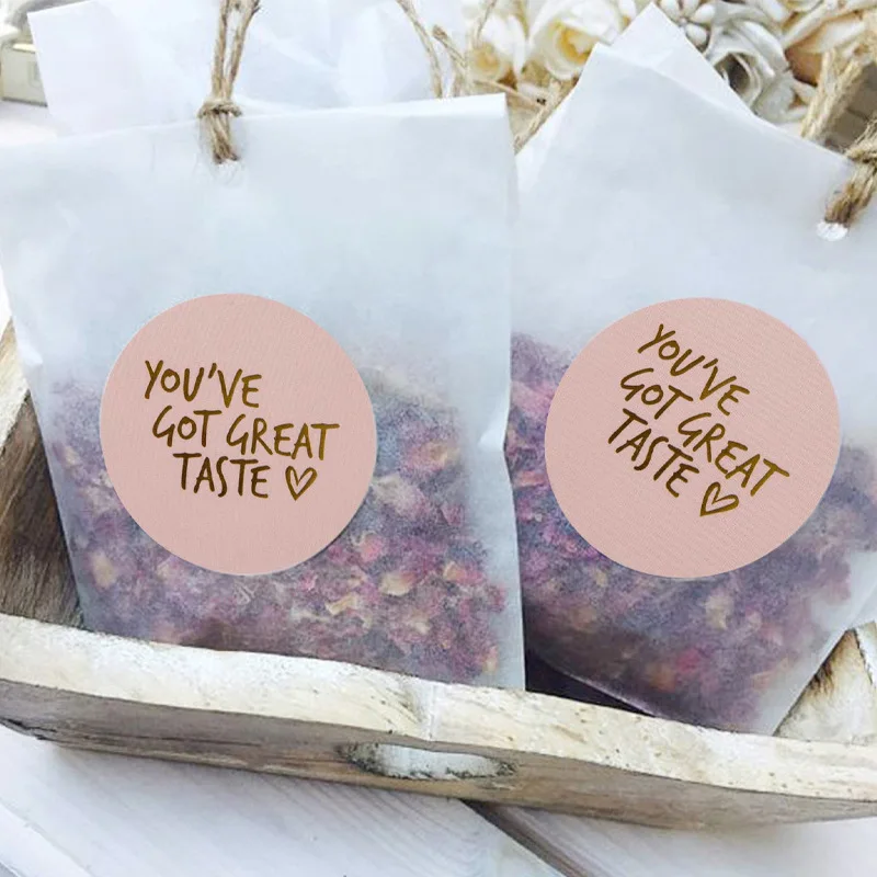 50-500pcs Round Pink Business Label Stickers Paper Cute Thank You Stickers For Baking Packaging Seal Labels Stationery Stickers