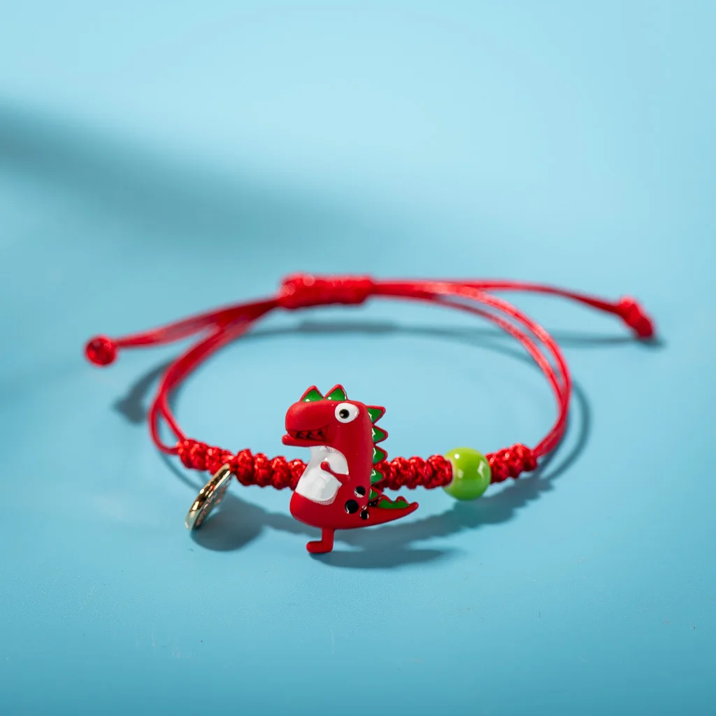 Cartoon Multicolor Dinosaur Hand Knitted Bracelet Children's Favorite Gift Wholesale Dropshipping #82592