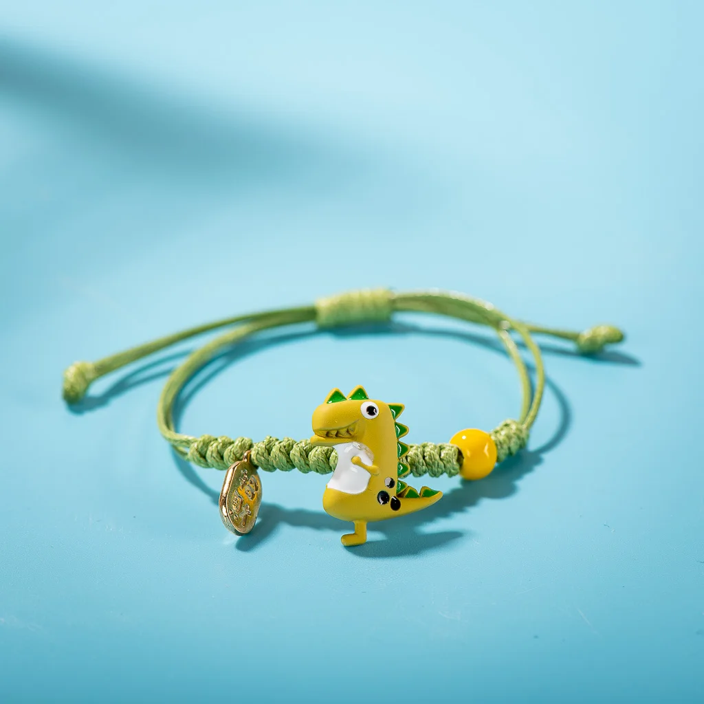 Cartoon Multicolor Dinosaur Hand Knitted Bracelet Children's Favorite Gift Wholesale Dropshipping #82592