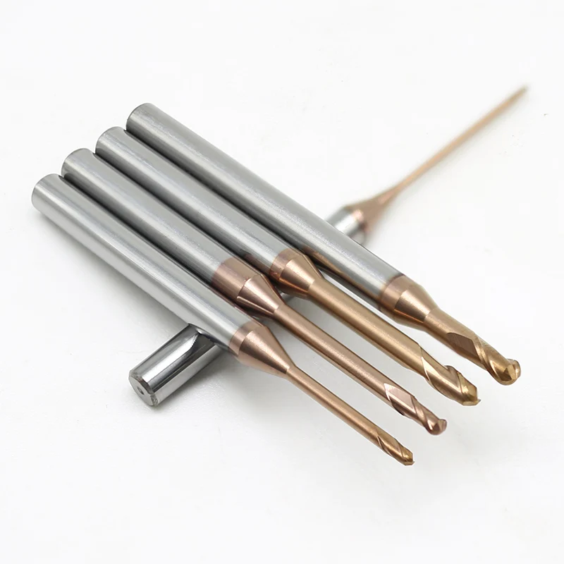 good quality HRC60 CNC carbide ball milling cutter long neck cutting long neck End mill deep milling cutter round cutters