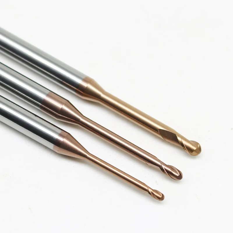 good quality HRC60 CNC carbide ball milling cutter long neck cutting long neck End mill deep milling cutter round cutters