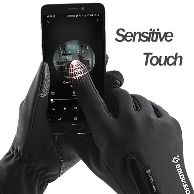 Outdoor Winter Gloves Waterproof Motorcycle Thermal Fleece Lined Resistant Touch Screen Non-slip Riding Gloves For Men Women