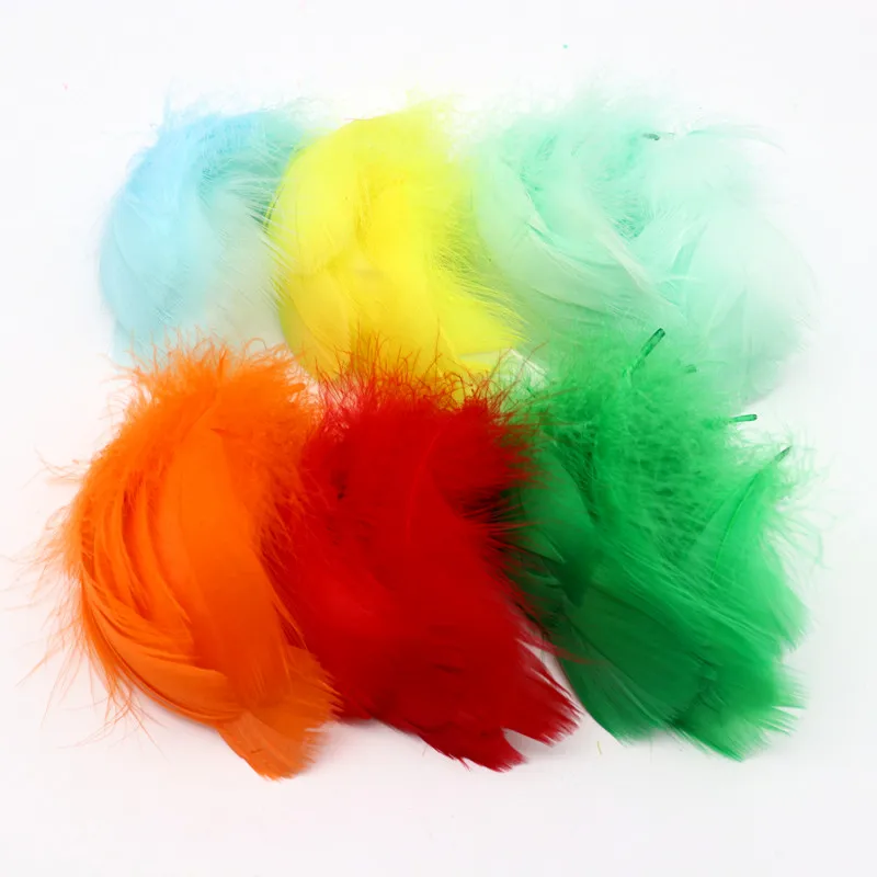 100Pcs Natural Small Floating Feather 4-8cm Floating Goose Down Color Feather Wedding Dress Dream Net Decoration Accessories