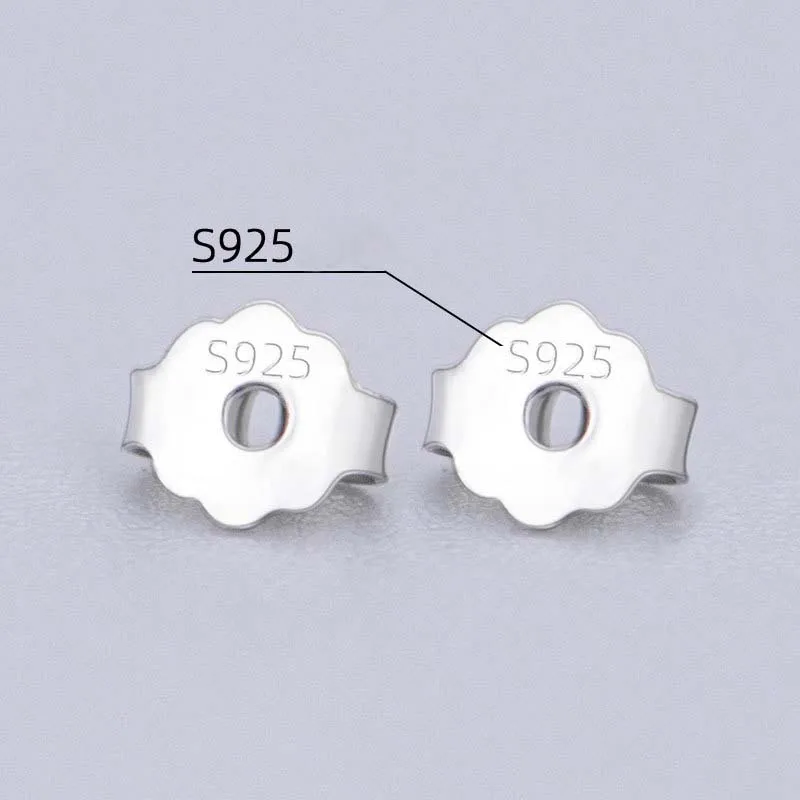 Genuine Real Pure Solid 925 Sterling Silver Earring Stopper Safety Backs Ear Plugs Jewelry Findings Components