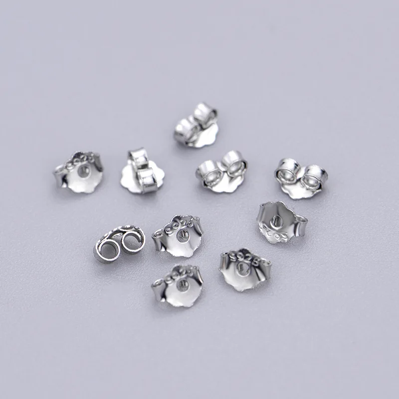 Genuine Real Pure Solid 925 Sterling Silver Earring Stopper Safety Backs Ear Plugs Jewelry Findings Components