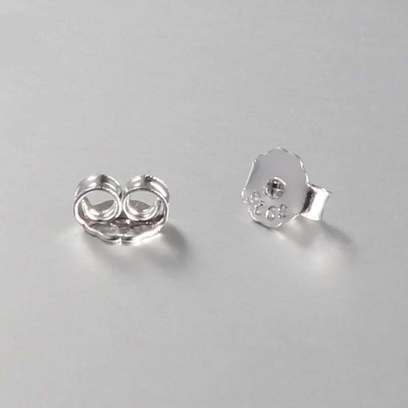 Genuine Real Pure Solid 925 Sterling Silver Earring Stopper Safety Backs Ear Plugs Jewelry Findings Components