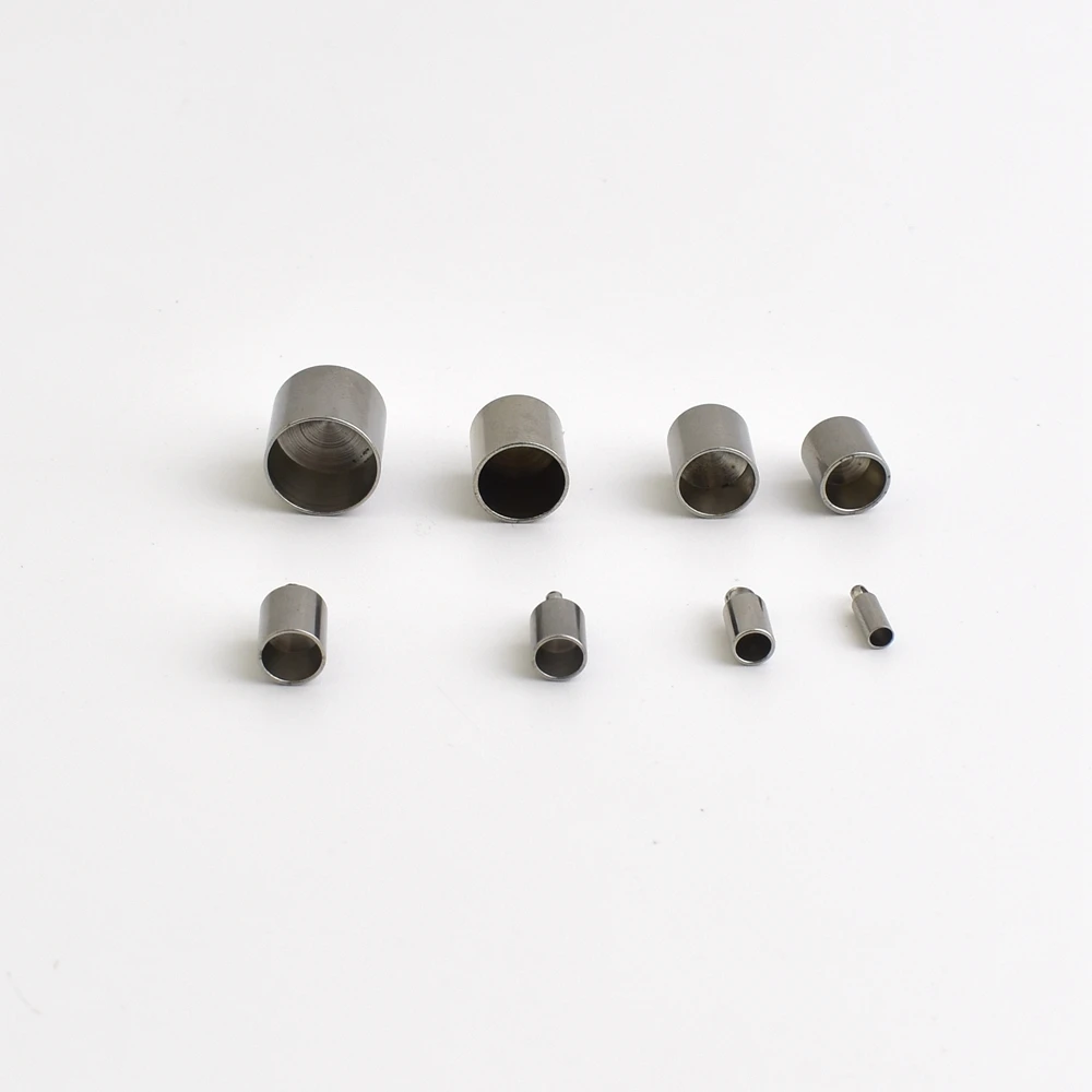 5-10Pcs/Lot 2-10mm Stainless Steel Tassel Caps Leather Cord Bracelet End Tips Crimp Caps For Jewelry Making Supplies Accessories