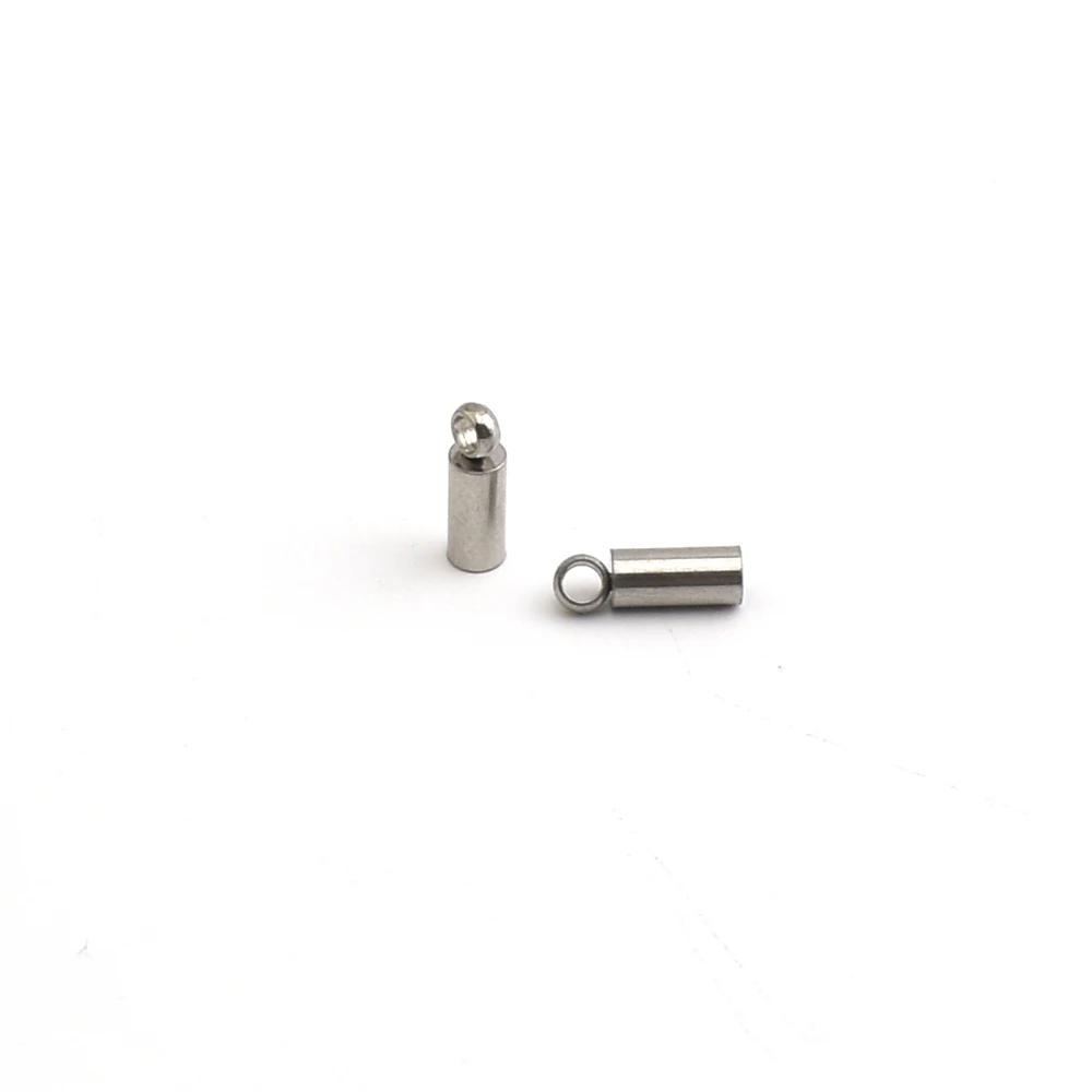 5-10Pcs/Lot 2-10mm Stainless Steel Tassel Caps Leather Cord Bracelet End Tips Crimp Caps For Jewelry Making Supplies Accessories