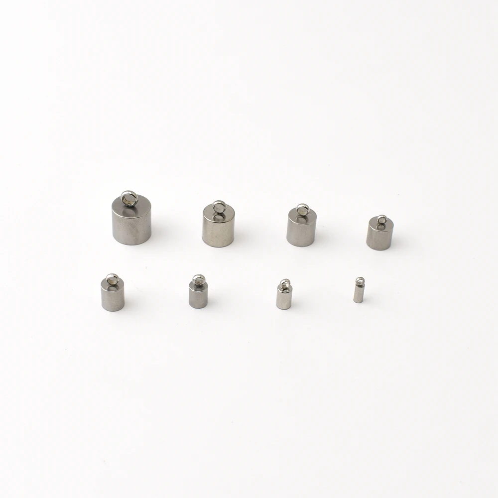 5-10Pcs/Lot 2-10mm Stainless Steel Tassel Caps Leather Cord Bracelet End Tips Crimp Caps For Jewelry Making Supplies Accessories