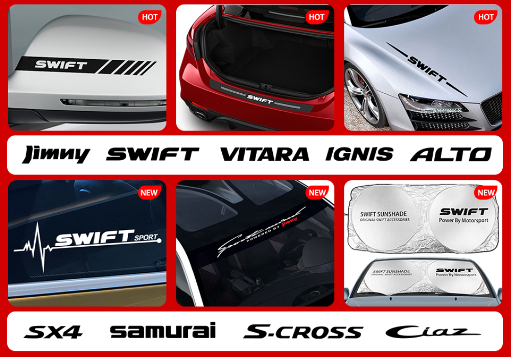 For Suzuki Swift Ciaz Baleno Vitara Jimny Grand Alto Equator Ertiga Ignis Samurai SX4 Car Rearview Mirror Cover Decor Stickers