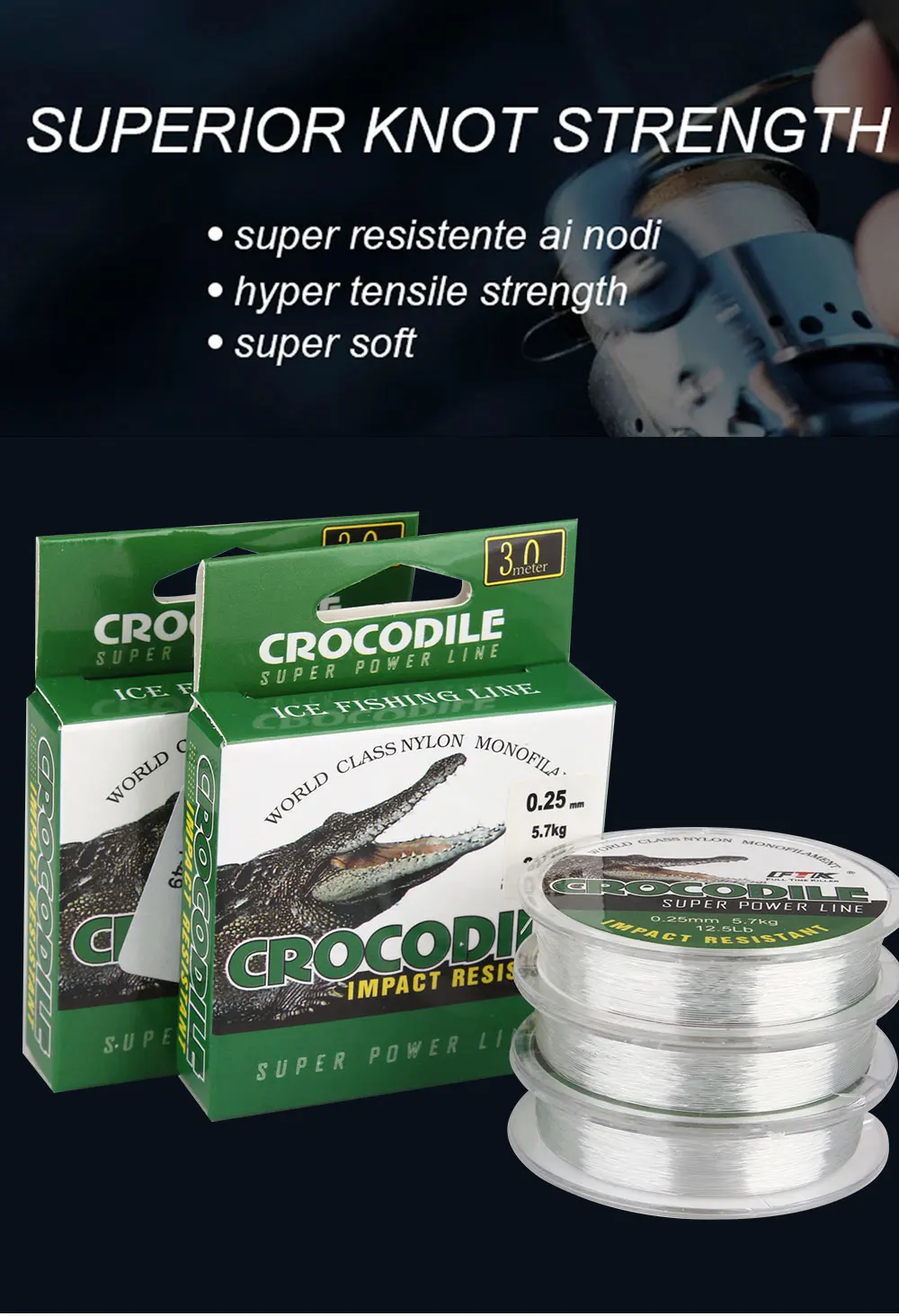 FTK Ice Fishing Lines Nylon Line 0.08MM-0.25MM 2.9-12.5LB 1.3kg-5.7kg Fishing Line Sea Fish Carp Ice Fishing Line