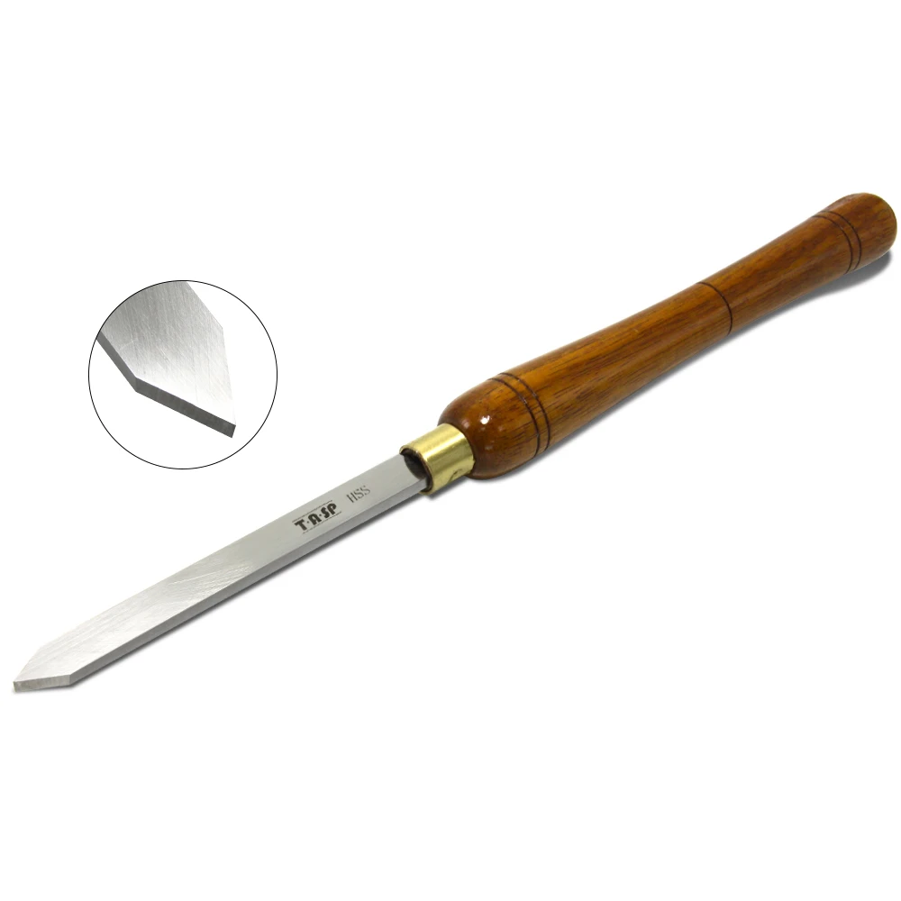 TASP HSS Wood Lathe Parting Tool Wood Turning Chisels Woodturning Tools with Walnut Handle, Standard & Diamond Blade Shape