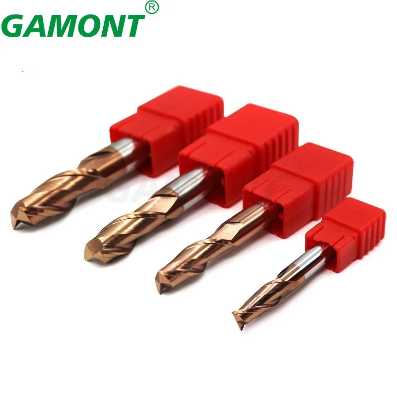 GAMONT HRC55 2-Flute Tungsten Steel Carbide Nano Coating Flat Milling Cutter CNC Machinery Maching Special Endmill Tools