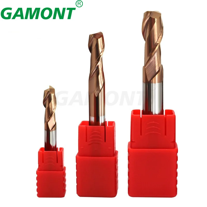 GAMONT HRC55 2-Flute Tungsten Steel Carbide Nano Coating Flat Milling Cutter CNC Machinery Maching Special Endmill Tools